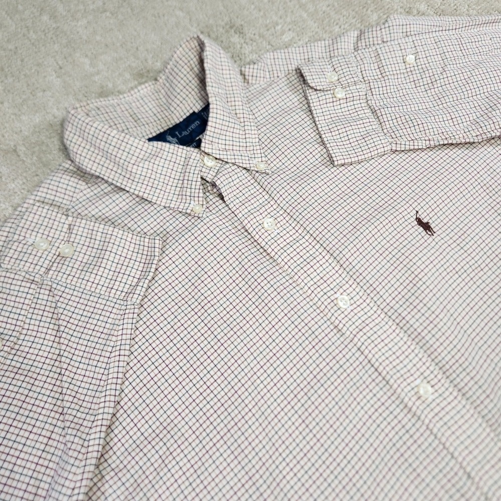 Polo Ralph Lauren Shirt Men 16.5 (L) Classic Fit Check Plaid Button Down‎ Cotton